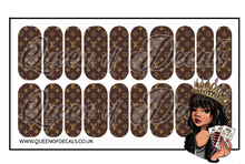 Load image into Gallery viewer, LV Signature Print (Brown) NAIL WRAP