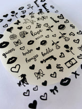 Load image into Gallery viewer, BOUGIE LOVE Nail Art Stickers - Black