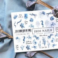 Load image into Gallery viewer, IBDI NAILS slider - COLORFUL 102 - Watercolour Ocean