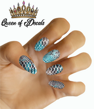 Load image into Gallery viewer, Greige &amp; Blue Snake NAIL WRAP