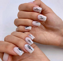 Load image into Gallery viewer, IBDI NAILS - AIR  slider 162 - black and White leaves &amp; Stems