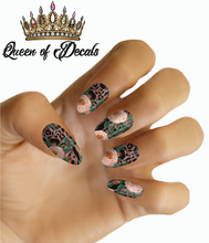 Load image into Gallery viewer, Leopard &amp; Cream Roses NAIL WRAP