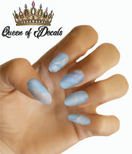 Load image into Gallery viewer, Baby Blue Marble NAIL WRAP