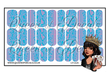 Load image into Gallery viewer, Pink &amp; Blue Snakeskin NAIL WRAP