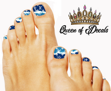 Load image into Gallery viewer, LV Signature Print (Blue TyeDye)NAIL WRAP