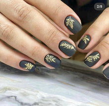 Load image into Gallery viewer, IBDI NAILS slider - AIR FOIL 13 - Gold &amp; Black Floral Sketches