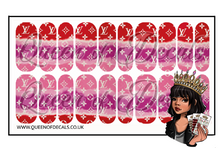 Load image into Gallery viewer, LV Tie-Dye Red NAIL WRAP