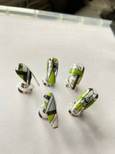 Load image into Gallery viewer, Negative Space Geometric - Neon green, white and black