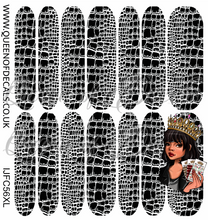 Load image into Gallery viewer, Black Mock Croc NAIL WRAP