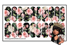 Load image into Gallery viewer, Black &amp; Pink Roses NAIL WRAP