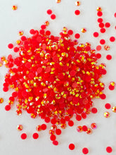 Load image into Gallery viewer, 3mm Jelly Crystals (qty 200) - RED JELLY AB GOLD