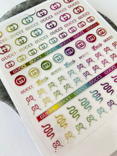 Load image into Gallery viewer, RAINBOW METALLIC Logo Nail Art Stickers Snake GG