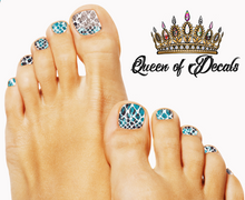 Load image into Gallery viewer, Greige &amp; Blue Snake NAIL WRAP