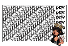 Load image into Gallery viewer, Vibes of Dior Designer inspired decal sheet (dropdown for colour options)