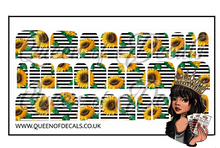 Load image into Gallery viewer, SUNFLOWERS &amp; Stripes NAIL WRAP