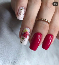 Load image into Gallery viewer, IBDI NAILS slider AIR FOIL 28 - Floral &amp; Gold Accents