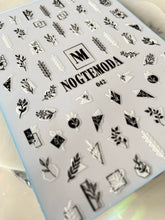 Load image into Gallery viewer, NOGTEMODA Nail stickers 042- Black &amp; White Floral