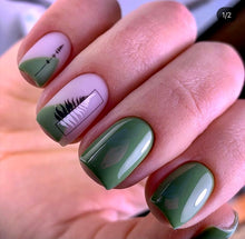 Load image into Gallery viewer, IBDI NAILS - AIR  slider 162 - black and White leaves &amp; Stems
