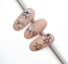 Load image into Gallery viewer, IBDI NAILS slider - AIR 182 - Black &amp; White Florals