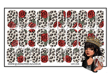 Load image into Gallery viewer, Leopard &amp; Retro Roses NAIL WRAP