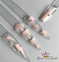 Load image into Gallery viewer, Summer Pastel ‘DRIPS’ vinyl nail art stickers