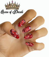 Load image into Gallery viewer, Red Bandana NAIL WRAP