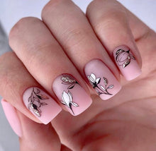 Load image into Gallery viewer, IBDI NAILS slider - AIR 182 - Black &amp; White Florals