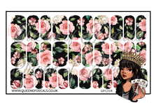 Load image into Gallery viewer, Black &amp; Pink Roses NAIL WRAP