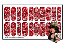 Load image into Gallery viewer, Red Bandana NAIL WRAP