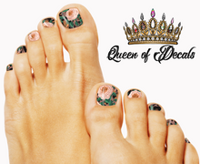 Load image into Gallery viewer, Leopard &amp; Cream Roses NAIL WRAP