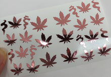 Load image into Gallery viewer, ‘Stoner Babe’ rose gold hemp leaves and smoke