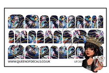 Load image into Gallery viewer, Navy Paisley &amp; Chains NAIL WRAP