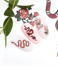 Load image into Gallery viewer, IBDI NAILS slider - 467 - Floral &amp; Stripe Snakes