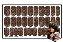 Load image into Gallery viewer, LV Signature Print (Brown) NAIL WRAP