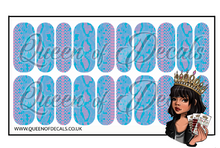 Load image into Gallery viewer, Pink &amp; Blue Snakeskin NAIL WRAP