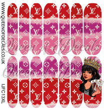 Load image into Gallery viewer, LV Tie-Dye Red NAIL WRAP