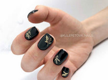 Load image into Gallery viewer, IBDI NAILS slider - AIR FOIL 13 - Gold &amp; Black Floral Sketches