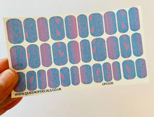 Load image into Gallery viewer, Pink &amp; Blue Snakeskin NAIL WRAP