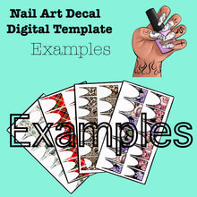 Load image into Gallery viewer, DEEP FRENCH Nail Art Decal Template DIGITAL FILE - Create your own nail decals