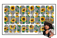 Load image into Gallery viewer, SUNFLOWERS &amp; Stripes NAIL WRAP