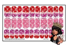 Load image into Gallery viewer, LV Tie-Dye Red NAIL WRAP