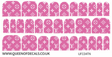 Load image into Gallery viewer, LV Signature Print (Pink) NAIL WRAP