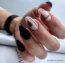 Load image into Gallery viewer, IBDI NAILS - AIR  slider 162 - black and White leaves &amp; Stems